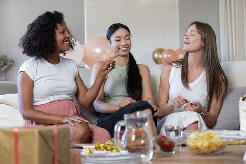 Joyous Friendship Gathering at Home with Balloons and Gifts