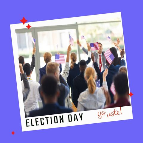 diverse crowd waving flags for election day motivation - Download Free Stock Templates Pikwizard.com