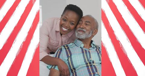 Father and Daughter Celebrating American Patriotism Together