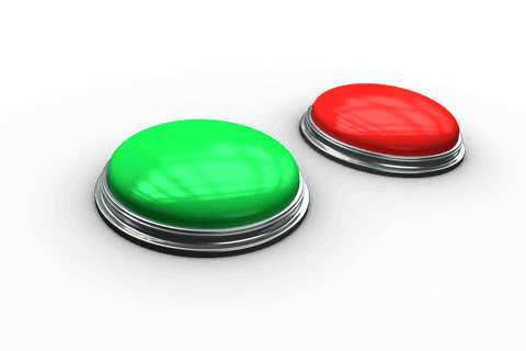 glossy red and green transparent push buttons illustrating choices - Download Free Stock Videos Pikwizard.com