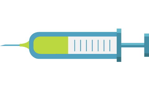 Transparent digital illustration of medicine syringe