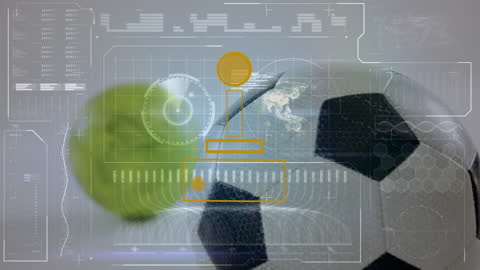 Futuristic Sports Technology with Digital Interface Overlay