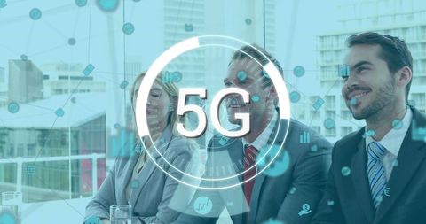 5G Technology Concept with Business People in Meeting - Download Free Stock Images Pikwizard.com