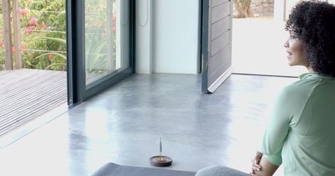 Tranquil Meditation at Home with Open Garden View