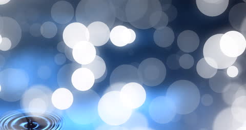 Serene Water Ripple with Abstract Light Bokeh Overlay