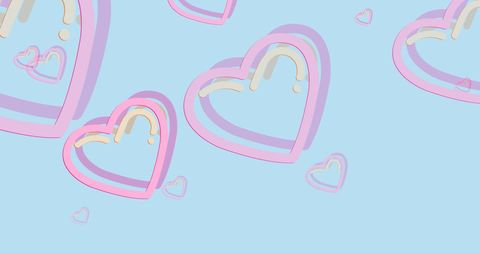 Pink Hearts Symbolizing Breast Cancer Awareness on Blue Background - Download Free Stock Images Pikwizard.com