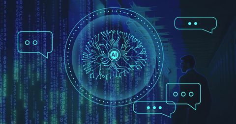 AI Data Processing with Cybersecurity and Global Networking - Download Free Stock Images Pikwizard.com