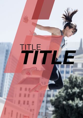 energized woman leaping against modern cityscape - Download Free Stock Templates Pikwizard.com