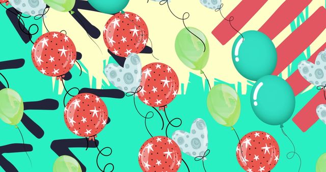 Vibrant Balloons and Geometric Shapes Celebration Design - Download Free Stock Images Pikwizard.com