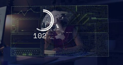 Chinese woman using augmented reality dashboard with holographic analytics overlay