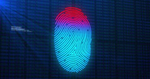 Digital Biometric Fingerprint with Binary Numbers - Download Free Stock Images Pikwizard.com