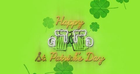St. Patrick's Day Celebration with Shamrocks and Beers