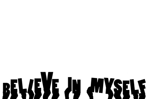 Transparent hands illustrating motivational 'believe in myself'