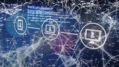 Digital Data Network with Media Interface Icons