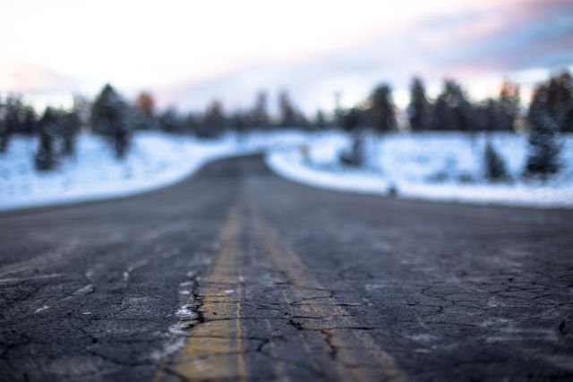 Winding Snowy Road with Frosty Landscape - Download Free Stock Images Pikwizard.com