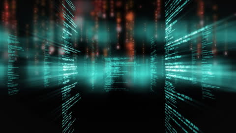 Digital Data Stream in Futuristic Virtual Cyberspace