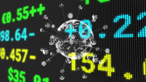 Digital Globe and Financial Data Matrix Animation
