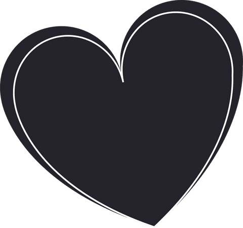 floating black heart with white outline on transparent background - Download Free Stock Videos Pikwizard.com