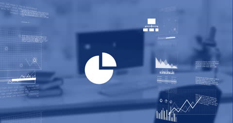 Digital Financial Data Visualization in Contemporary Office Workspace