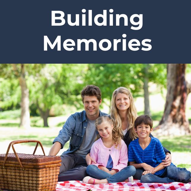 Smiling Caucasian Family Having Picnic in Sunny Park - Download Free Stock Templates Pikwizard.com