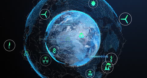 Digital Global Network with Data Interface over Earth