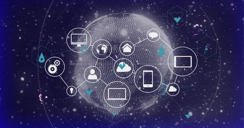 Global Digital Network Icons Representing Connectivity and Technology - Download Free Stock Images Pikwizard.com