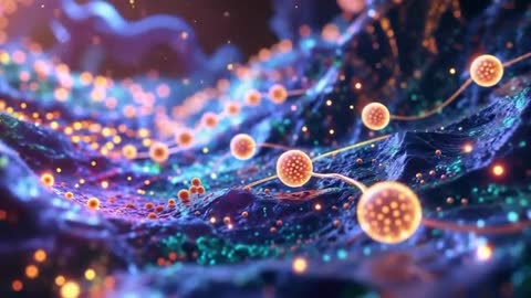 Futuristic Bioluminescent Network with Vibrant Digital Energy Nodes