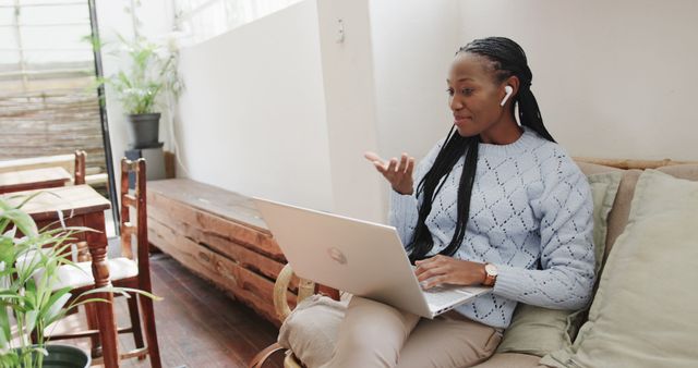 Young Woman Working Remotely on Laptop at Home - Download Free Stock Images Pikwizard.com