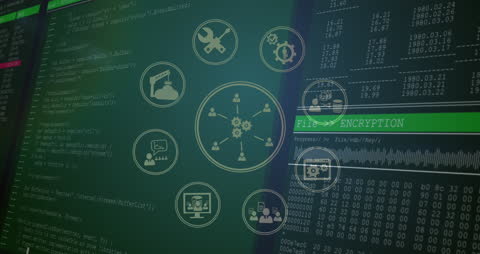 Digital Data Processing and Encryption Conceptual Animation