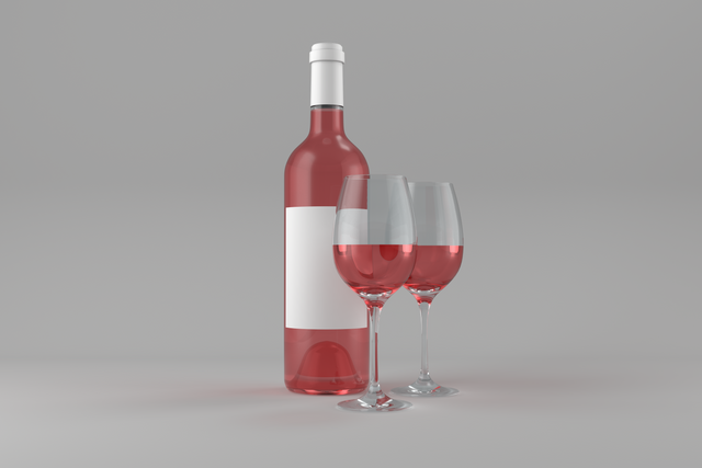 Transparent Red Wine Bottle with Two Glasses Elegantly Displayed - Download Free Stock Videos Pikwizard.com