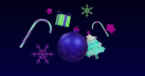 Colorful Christmas Decorations on Dark Background - Download Free Stock Images Pikwizard.com