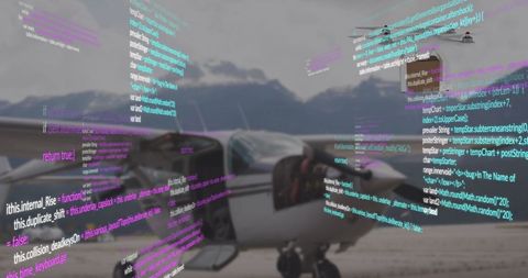 Global Delivery with Helicopter and Digital Code Interface - Download Free Stock Images Pikwizard.com