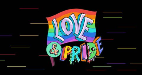 Rainbow Love and Pride Illustration with Vibrant Colors