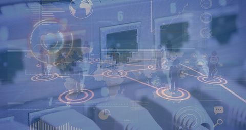 Visualizing global data processing and network connections