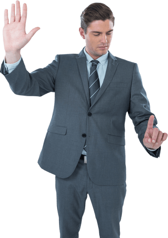 Businessman Using Transparent Futuristic Interface in Suit - Download Free Stock Videos Pikwizard.com