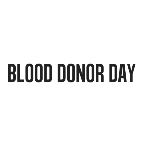 Blood donor day text on transparent vector background