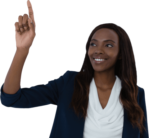 businesswoman touching virtual interface on transparent background - Download Free Stock Videos Pikwizard.com