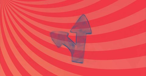 Futuristic Blue Arrow on Red Abstract Background