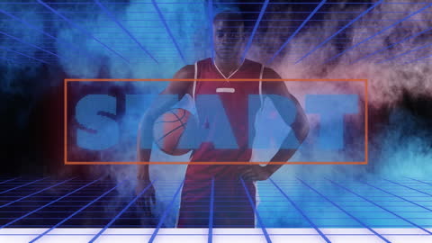 Dynamic Basketball Player Ready to Start Game