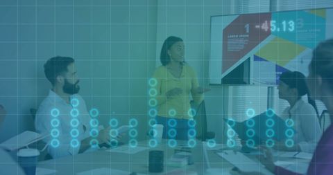 Professional Team Brainstorming with Data Visualization Display - Download Free Stock Images Pikwizard.com