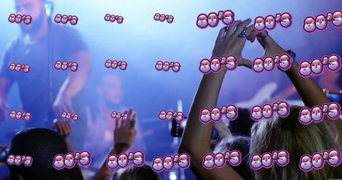 80s dance party with neon text and club ambience