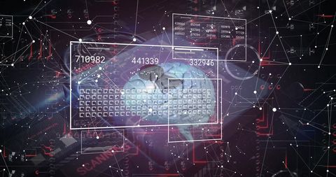 Digital Brain with Data Processing and Cybersecurity Elements - Download Free Stock Images Pikwizard.com