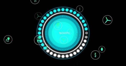 Digital Interface Concept with Futuristic Speedometer