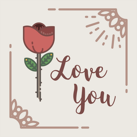 Transparent Valentine's Day Card with Romantic Rose Design