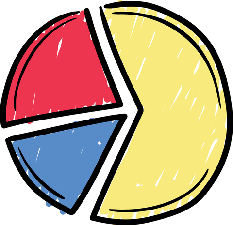 colorful hand-drawn pie chart on transparent background - Download Free Stock Videos Pikwizard.com