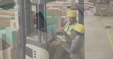 Warehouse Analysis with Diverse Team Using Technology - Download Free Stock Images Pikwizard.com