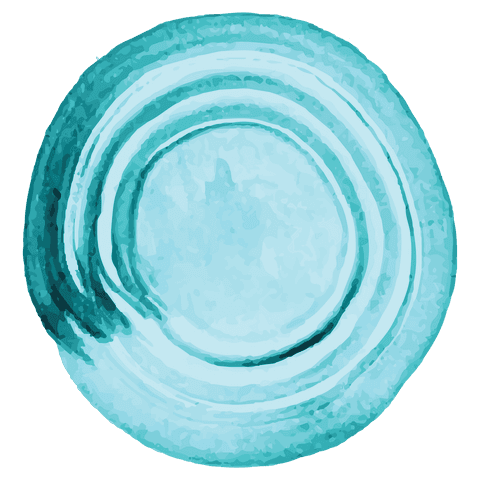 Abstract aqua swirl shape on transparent background