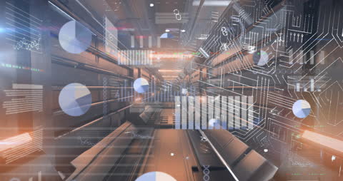 Futuristic Data Center Technology Interface Visual Representation