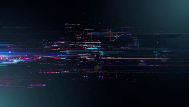 Futuristic Digital Glitch Art with Multicolored Streaks