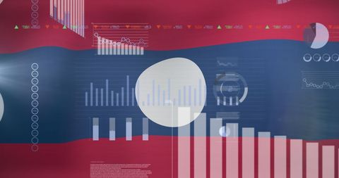 Data Analytics Interface Overlaid on Laos Flag - Download Free Stock Images Pikwizard.com